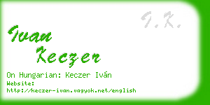 ivan keczer business card